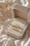 Crown Leaf and Stone Ring - Adjustable (Gold Color) - 3