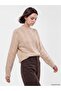 Lcw Modest Ecru High Collar Patterned Women's Knitwear Tunic
