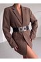 2-Piece Gold Silver Buckle Elastic Women's Belt, Jacket Belt, Shirt Belt, Dress Belt - 8