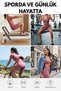 Women's High Waist Cycling Shorts – Double-Breasted Waist Detail, Stretchy Sports Shorts Leggings (Dried Rose) - 5