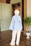 Baby Blue Waist Tie Shirt with Side Pockets - 5