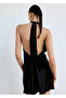 Drape yaka saten elbise - 4