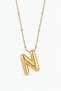 Women's Steel Curved Balloon Letter Figured Ball Chain Letter Necklace