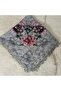 Handmade Patterned Hand Embroidered Cheesecloth with Ring Beads on the Writing Edge Yemeni, Scarf, 4 Sides Embroidered - 7