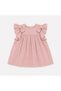 Dusty Rose Baby Dress with Bow Detail and Ruffled Buckle, Gift Included - 2