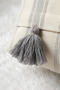 42X42 cm Ecru Gray Striped Tasseled Cotton Bohemian Square Decorative Throw Pillow Cover - 4