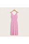 100% Cotton Leaf Pattern Long Knitwear Beach Dress with Elastic Waist - 4