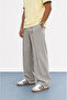 Men's Deep Pleated Fabric Baggy Trousers Gray - 5
