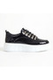 Zrk-X10 High Quality Thick Sole Black and White Patent Leather Daily Men's Casual Shoes - 4