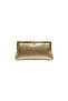 Elegant Lock Detailed Shiny Evening Dress and Shoulder Bag - Gold