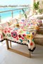 Modern Colorful Floral Tablecloth Stain-Resistant Stylish Design for Garden Balcony - 6