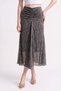 Multi-Colored Tulle Knitted Skirt with Gathered Detail - 3
