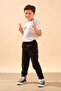 Unisex Children's Cotton Jogger Sweatpants with Elastic Waist and Pockets 9055 Black - 2