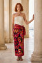 Crimson Mosaic Large Maxi Beach Pareo - Non-See-Through Shiny Fabric - 120X155 cm