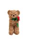 Teddy Bear Holding Artificial Rose 30 cm Ideal Gift for Valentine, Anniversary, Birthday