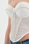 Women's Handcrafted Detailed Corset with Covered Chest Part and Strap Design - 7