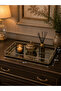 Rectangular Metal Mirrored Glass Tray Decorative Presentation Tray Rose Gold 46X30X6 - 2
