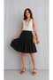 Sofya Linen Fabric Comfortable Fit 55 cm Short Skirt