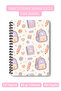 A5 50 Sheets 100 Pages Spiral Ruled Notebook with Cute Bag and Stationery Motifs - 5