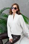 Short Zippered Interlock Knitwear Sweater Hn1800 - 2