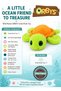 ORBYS Turtle Plush Toy, 19 × 19 × 6 cm Soft Green Sea Turtle Stuffed Animal with Orange Stitched Shell and Blue-Rimmed Eyes, Ocean-Themed Cuddly Toy for Kids, 0+ Months - 6