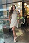 Women's Sleeveless Dress with Back Tie and Sequin Decoration - 4