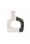 مزهرية زخرفية مجوفة بتصميم فني باللونين الأسود والأبيض - 2