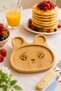 Bamboo Wood 4-Piece Rabbit Food Supplement Plate, Children's Presentation Dinner Plate 20X20 Cm, Kitchen, Presentation, Children - 5