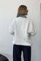 Women's denim collar detailed bow embroidered sweatshirt gray - 264433 - 4
