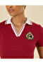 Women Burgundy Contrast Collar Active T-Shirt - 4