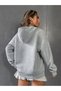 Women's gray los angeles 91 Printed 3 thread k Hooded hoodie sweatshirt - 2