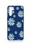 Oppo A91 Compatible Blue Daisy Patterned Silicone Case - 2