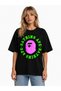 Unisex Women's Men's Bape Round New Season Front Design Printed Oversize Thick Fabric Relaxed Cut T-Shirt - 2