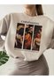 Women's Beige Carravaggio Printed Crew Neck Sweatshirt