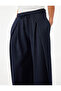 Flat Wide-Leg Striped Palazzo Pants with Pile Detail - 5