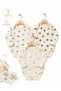 100% Cotton 3-Piece Long Sleeve Baby Bodysuit Set with Snap Fasteners Newborn Baby Bodysuit 0-12 Months - 2