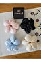 Black Daisy Large Size Puff Scrunchie Rubber Hair Tie 14 cm - Fluffy Elastic Bagel Hair Bun Clip - 3