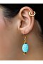 Natural Stone Turquoise Hematite Natural Stone Dangle Women's Earrings Euku37A - 2