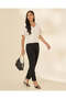 Women Black Elasticated Waist Jeans - 5