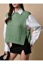 Women's Pearl Detailed Side Tie Crop Knit Sweater - 2