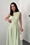 Women's Mustard Halter Neck Flared Dress - 3