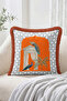 Set of 4 Fringed-Tasseled Throw Pillow Covers with Horse and Peacock Figures and Geometric Patterns - 6