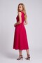 Women's Midi Length Atlas Fabric Pocketed Flared Dress - 6