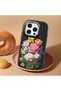 iPhone 16 Pro Compatible Case with Camera Protection Black Silicone Couple Phone Case with Floral Pattern - 2