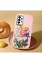 Samsung Galaxy A23 Compatible Case Camera Protector Pink Silicone Couple Phone Case with Floral Pattern - 2