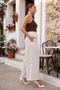 Women's Polka Dot Wide Leg Wrinkled Fabric Skirt Trousers - 5