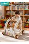 4-In-1 Baby Gym Play Mat & Baby Walker, Baby Activity Tummy Time Mat with Toy Rack, Sit-to-Stand Learning Walker, Infant Activity Center with Removable Play Piano Panel and Lights, Early Educational T - 3