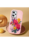 Redmi Note 12 Pro 5g Compatible Case with Camera Protection Pink Silicone Couple Phone Case with Floral Pattern - 2