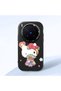 Vivo X300 Pro Compatible Case Camera Protector Black Silicone Couple Phone Case Kitty Pattern