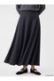 Lcw Modest Gray Flared Skirt with Zipper at the Waist - 2
